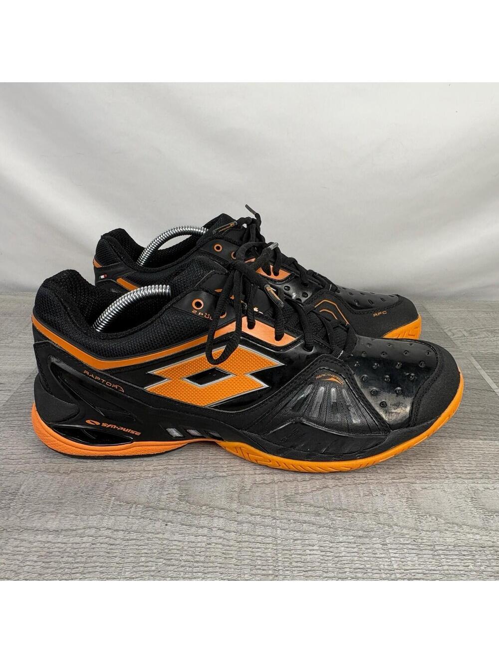 Lotto Raptor Syn-Pulse Indoor Court Shoes Men’s Size 11 (US) Black/Orange - Picture 3 of 15